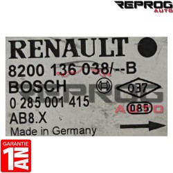 CALCULATEUR VIERGE AIRBAG RENAULT CLIO 2 PHASE 2 0285001415 8200136038B BOSCH