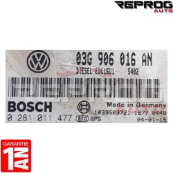 CALCULATEUR DÉCODÉ VW GOLF 5 0281011477 03G906016AN BOSCH EDC16U1