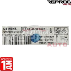 BSI VIERGE CITROEN XSARA PICASSO PEUGEOT 206 E01-00 HG 9652474680 S118085320D 6580T5 1650883080 1685403180