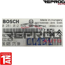 CALCULATEUR DÉCODÉ PEUGEOT 207 1.4 HDI 0281012526 9662517180 BOSCH EDC16C34