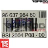 BSI VIERGE PEUGEOT 807 BSI 2004 P08-00 9663798480 VALEO 6580QY 6580RA