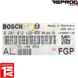 CALCULATEUR VIERGE OPEL ASTRA 1.9 CDTI 55198054 0281012122 BOSCH EDC16C9