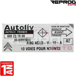 CALCULATEUR AIRBAG VIERGE CITROEN XSARA 600237600 9645883980 AUTOLIV