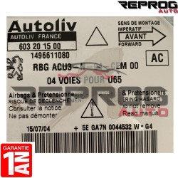 CALCULATEUR AIRBAG VIERGE CITROEN JUMPY EXPERT FIAT SCUDO 603201500 1496611080 AUTOLIV