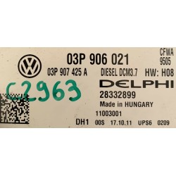 CALCULATEUR DELPHI DCM3.7 SEAT VW TDI 03P906021 03P907425A 28332899 H08