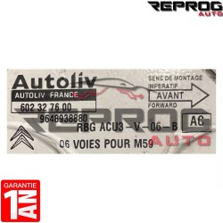 CALCULATEUR AIRBAG VIERGE AUTOLIV CITROEN BERLINGO 9648938880 602327600 RGB ACU3