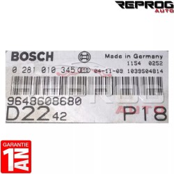 CALCULATEUR DÉCODÉ FIAT PEUGEOT CITROEN 0281010345 9648608680 BOSCH EDC15C7