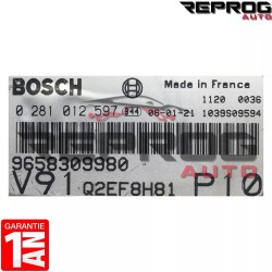 CALCULATEUR DÉCODÉ FIAT PEUGEOT CITROEN 0281012597 9658309980 BOSCH EDC15C7