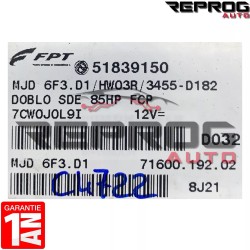 CALCULATEUR MOTEUR VIERGE FIAT DOBLO SDE MJD 6F3.D1 51839150 HW03R